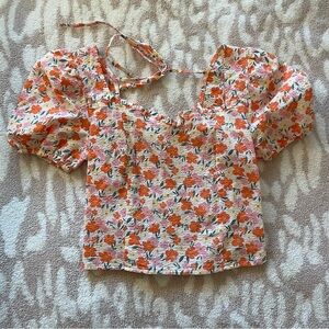 Boutique Puff Sleeve Floral Top